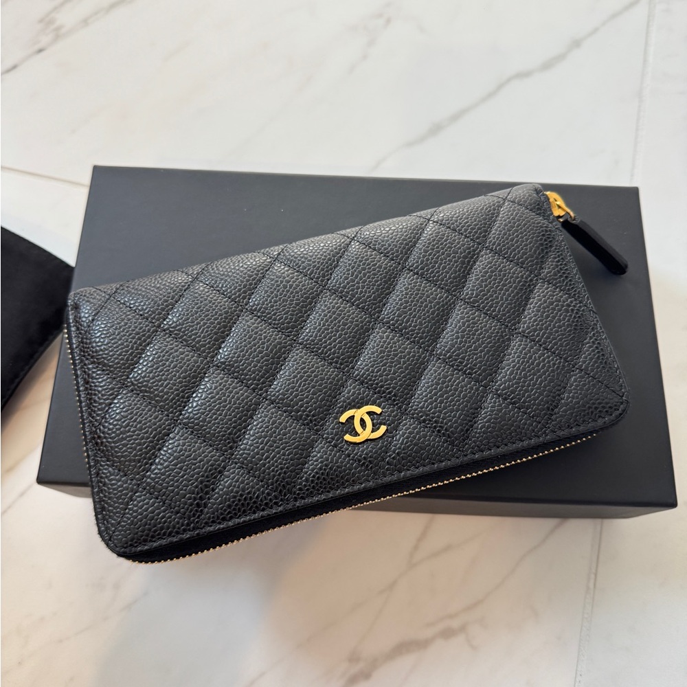 Chanel long zip wallet
